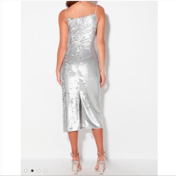 Silver sequin midi dress - Picture 3 of 5